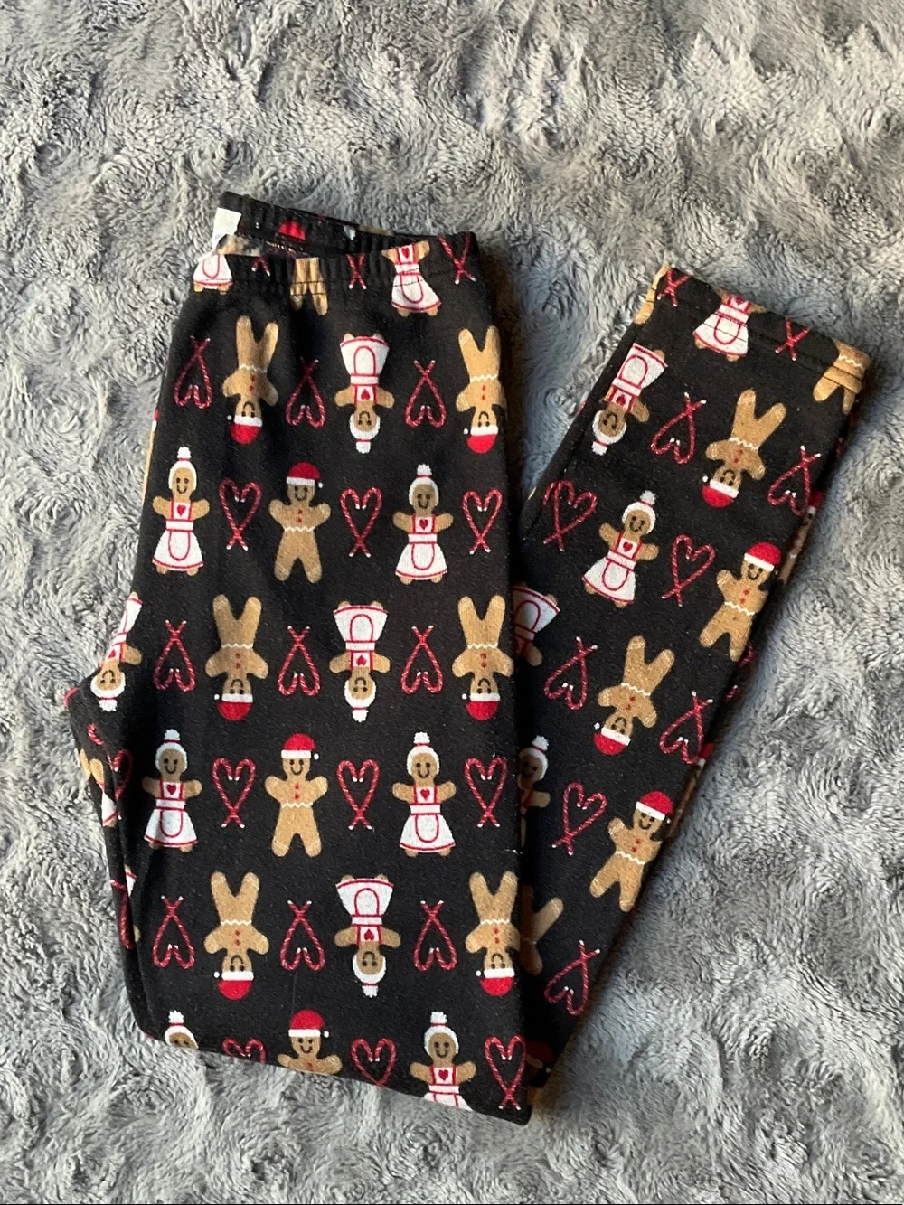 Holiday Gingerbread Print Lounge Pants - Black